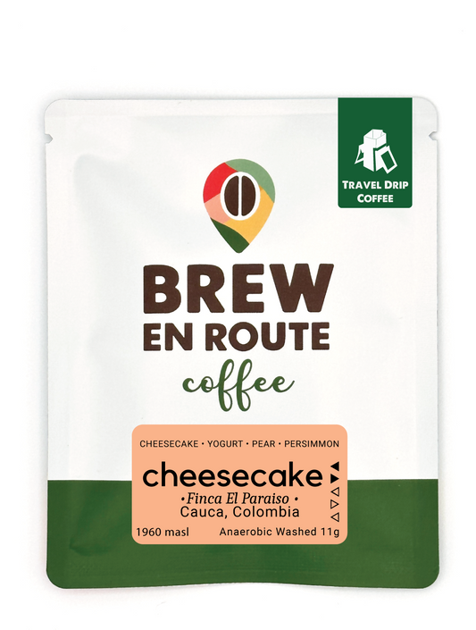 Cheesecake Finca El Paraiso Colombia | Diego Samuel Bermudez Tapia | Travel Drip Coffee Single Serve (12 pack)