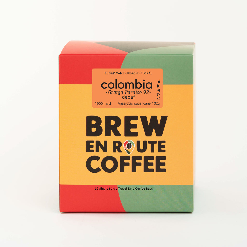 Decaf Colombia Sugar Cane Granja Paraíso 92  | Travel Drip Coffee Single Serve (12 pack)